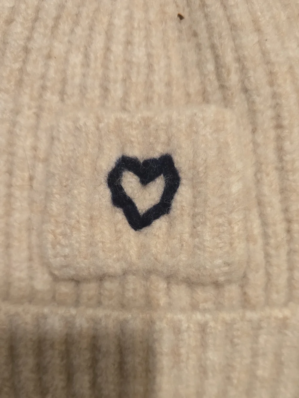Mer Sea Kids Cream Knit Beanie with Heart Detail